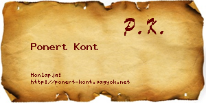 Ponert Kont névjegykártya
